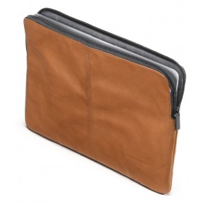 Decoded Basic Leather Sleeve MacBook 15 inch Brown Voorkant Open