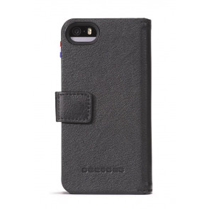 Decoded iPhone 5/5S/SE Leather Wallet Black v2 Achterkant