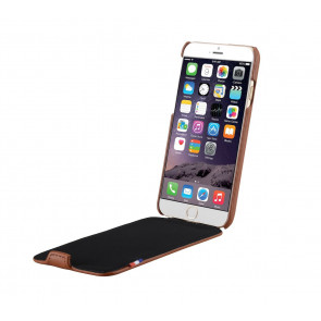 Decoded iPhone 6 Leather Flip Case Brown Opengeklapt