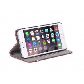 Decoded iPhone 6 Plus Leather Surface Wallet Red Stand