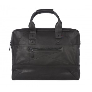 Decoded Leather Briefcase 15 inch Black Voorkant