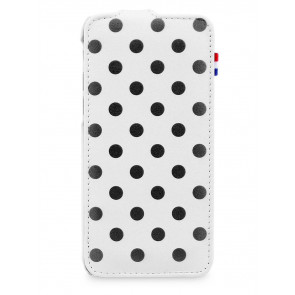Decoded iPhone 6/6S Leather Flip Case White Polka voorkant