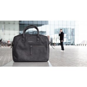 DSTRCT Wall Street Business Bag Double Zipper Black 15 inch Lifestyle