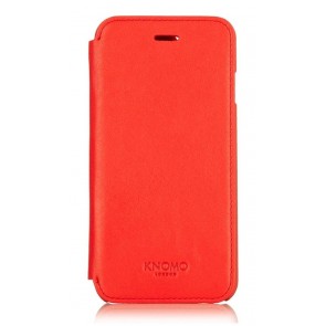 Knomo iPhone 6 Leather Folio Case Tomato Voorkant