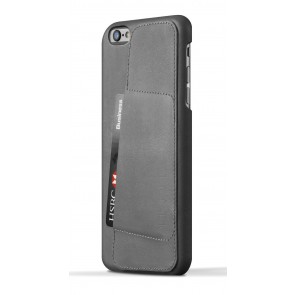 Mujjo Leather Wallet Case 80 iPhone 6 Plus Grey Achterkant