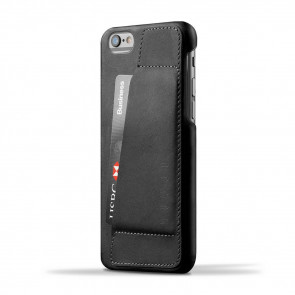 Mujjo Leather Wallet Case 80° iPhone 6/6S Black achterkant