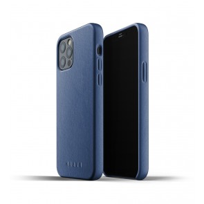 Mujjo Leren iPhone 12 & 12 Pro Hoesje Blauw