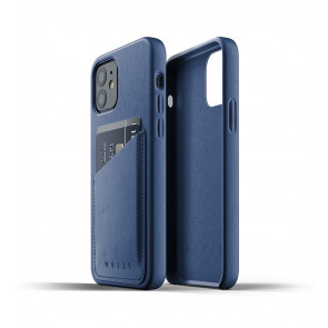 Mujjo Leren Wallet Case iPhone 12 & 12 Pro Hoesje Blauw