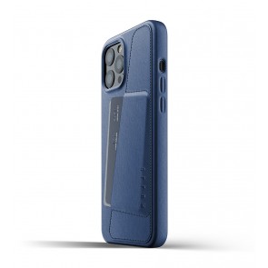 Mujjo Leren Wallet Case iPhone 12 Pro Max Hoesje Blauw