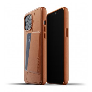 Mujjo Leren Wallet Case iPhone 12 Pro Max Hoesje Tan