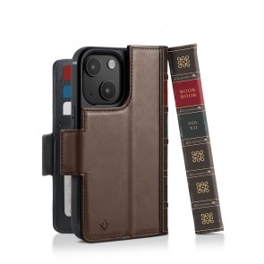 Twelve South BookBook iPhone 14 Plus Case Wallet Bruin Achterkant 