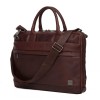 Knomo Foster Leather Laptop Briefcase Brown 14 inch Voorkant