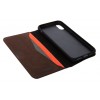 Knomo iPhone X Leather Premium Folio Brown Open