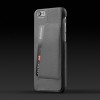 Mujjo Leather Wallet Case 80° iPhone 6/6S Gray achterkant met pasje