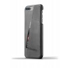 Mujjo Leather Wallet Case iPhone 7 Plus Gray Achterkant