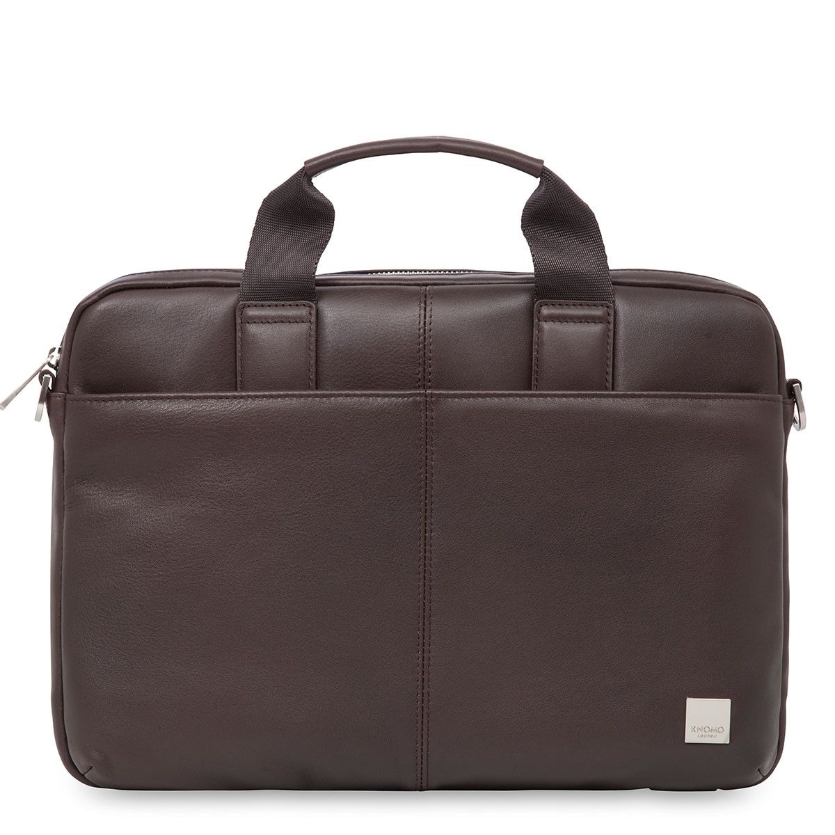 Knomo Stanford Small Leather Briefcase Brown 13 inch